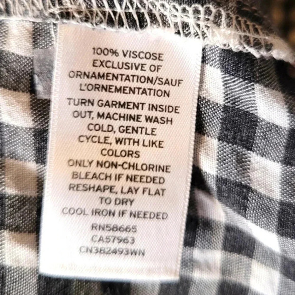 CASLON Nordstrom Wmn's black white gingham embroidered bubble sleeves dress, 1X - Picture 10 of 11